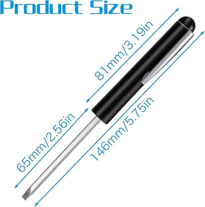 2 PCS Mini Pocket Screwdriver with Magnetic Slotted Tips Reversible Double Ended Bit - Phillips and Flat Head