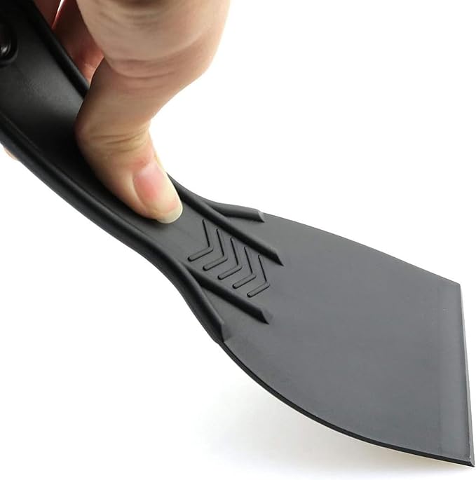 6 Pcs Plastic Putty Knife Set, 4 Inch Flexible Scrapers, Small Paint Scraper for Spackling, 3D Print Removal, Patching, Decal Application & Wall Repair (Black)