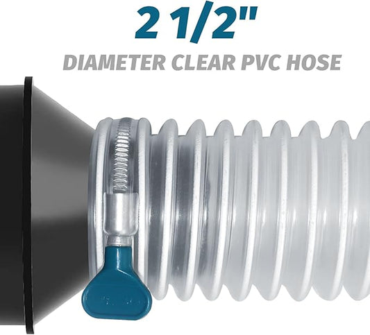 Heavy PVC Dust Collection Hose 2 1/2" x 20', Puncture Resistant PVC Dust Collection Hose with Carbon Steel Wire Coil for Woodworking, Workshops, Dust Collectors