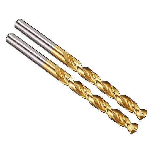 PATIKIL 8.5mm Drill Bit, M42 8% Cobalt High-Speed Steel Jobber Straight Shank 135° Titanium Nitride (TiN) Coated for Hard Metal Stainless Steel - 2 Pack
