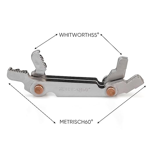 Thread Pitch Gauges Measure Tool Set,Stainless Steel Thread Gauges, Metric & Imperial Screw Gauge SAE Whitworth 55 Degree & Metrisch 60 Degree Thread Pitch Gauge for Industrial Measurement