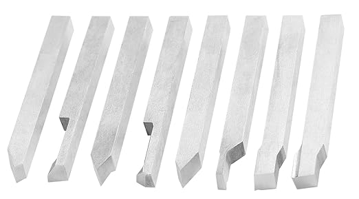 Accusize Industrial Tools 5/16'' 8 Pc H.S.S. Tool Bit Set, Pre-Ground for Turning and Facing Work, 2662-2002