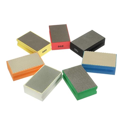 1pcs Grit 400 Sanding Blocks Polishing Grinding Block Diamond Polishing Hand Pads Block for Granite Marble Glass Grinding, Random Color