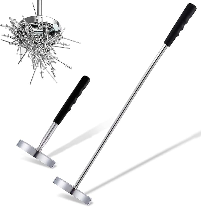 2 Pack Telescoping Magnetic Sweeper Pickup Tool, Screws Parts Finder with 35LB Pull Capacity, Retractable 8.6" to 33" with Strong Magnet, Pick up Nails, Screws
