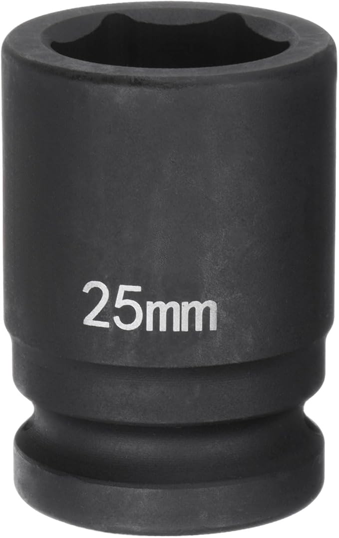 HARFINGTON 6-Point Impact Socket 3/4" Drive 25mm Metric 40Cr Alloy Steel Spindle Axle Nut Impact Socket