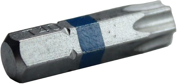 T40 x 1" Color-Coded Torx/Star Driver Bit - Precision Fit for T-40 Screws and Fasteners, 5-Pack