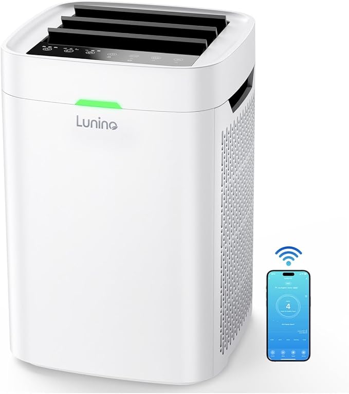 Air Purifiers for Home Large Room up to 2400 Ft짼, Double-Sided HEPA Air Purifier with Washable Pre-filter, Smart WiFi, PM 2.5 Air Quality Monitor, Fan Modo, for Pets Hair, Dust, Pollen, Smoke