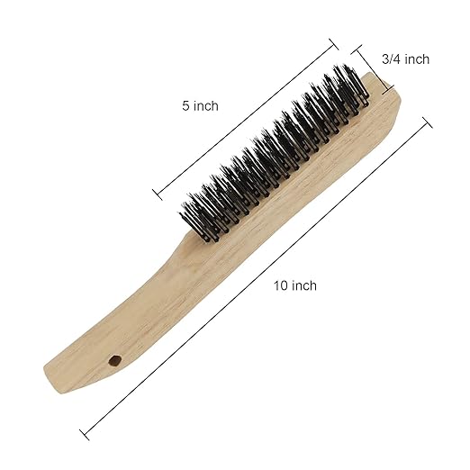 Wire Brushes Pack of 12. for Cleaning Welding Slag, Rust and Dust. 10" Heavy Duty Carbon Steel Shoe Handle Wire Scratch Brush