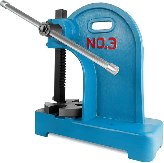 12-inch Maximum Height Press,3-ton Heavy-Duty Manual Arbor Press, Heavy-Duty Metal Punch for Rivet Punching, benchtop Arbor Press for Stamping, Bending, and Drawing竊똋eather Rivet Press(3 Ton)