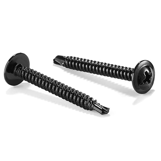 #10 x 1-1/2" Sheet Metal Screws 500PCS 410 Stainless Steel Truss Head Fast Self Tapping Screws Black Oxide by SG TZH