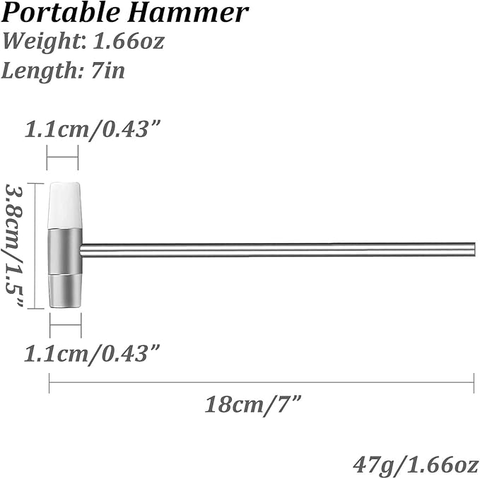 Small Hammer with Dual Heads, Jewelry Mallet Hammer, Little Mallet for crafts, Watch, Tuning, Woodworking, Handcraft, Leather, Instruments