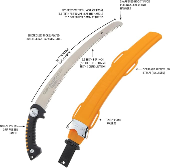Silky Professional Series SUGOI Curved Hand Saw 420mm XL Teeth (390-42)