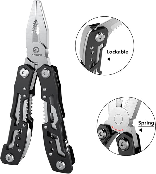 14-In-1 Multitool with Safety Locking, Professional Stainless Steel Multitool Pliers Pocket Knife, Bottle Opener, Screwdriver with Nylon Sheath ，Apply to Survival,Camping, Hunting and Hiking 6 Pcs