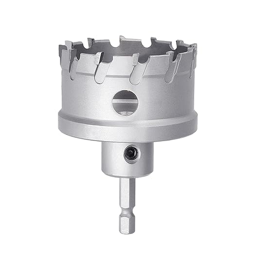 45mm / 1.77 inch Carbide Hole Saw with Hex Shank, Hole Cutter for Stainless Steel, Sheet Metal, Thick Metal and Iron
