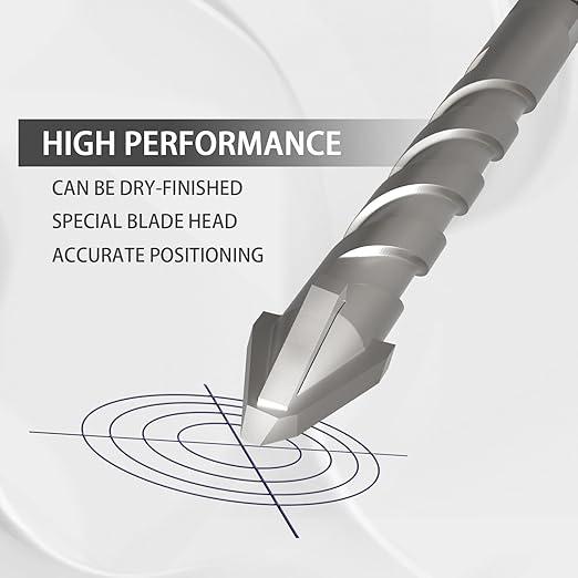 CATITO 5PCS Newly Upgraded Cross Eccentric Drill Bit Set, Hex-Shank Ceramic Tile Drill Bit, Professional Masonry Drill Bit Set, Suitable for Glass/Brick/Plastic/Cement/Wood/Ceramic Tiles/Etc