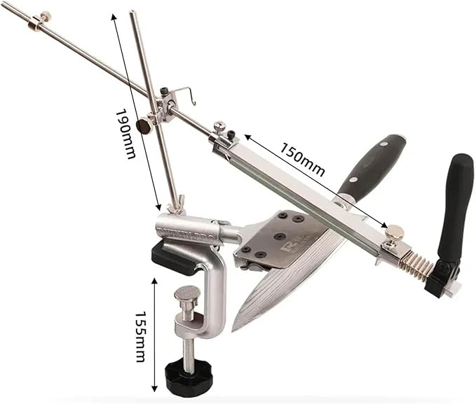 Knife Sharpener Professional Stainless Steel Kitchen Chef Knife Sharpener Home Knife Sharpening Kit Abrasive Holding System Tools with 10 whetstones (SET-A)