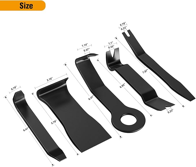 GOOACC 5PCS Auto Trim Removal Tool Kit No-ScratchTool Kit for Car Audio Dash Window Molding Fastener Remover Tool Kit-Black