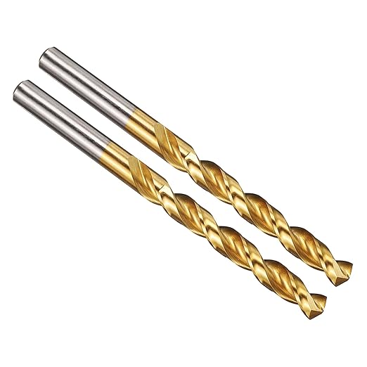PATIKIL 8mm Drill Bit, M42 8% Cobalt High-Speed Steel Jobber Straight Shank 135° Titanium Nitride (TiN) Coated for Hard Metal Stainless Steel - 2 Pack