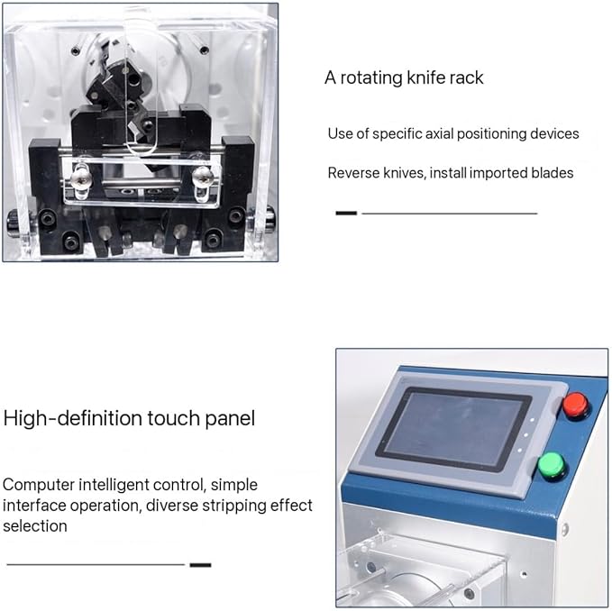 Coaxial Cable Wire Stripper Machine, Automatic Electric Wire Stripper Machine, RF Antenna Stripper, LCD Touch Screen