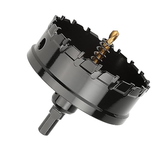 58mm竊?2.28 inch 竊덪arbide Hole Saw,Metal Steel Hole Saw,Stainless Steel Drill Bit, Hole Cutter for Stainless Steel,Sheet Metal, Thick Metal and Iron,Black (58mm竊?2.28 inch 竊?