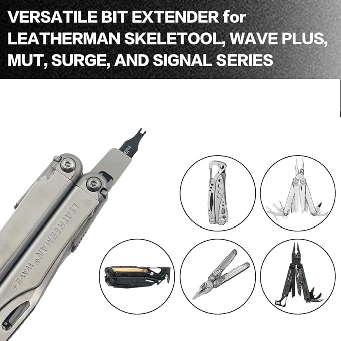 Security Bit Kit Set with Magnetic Extension Bit Holder for Leatherman, Replacement Double-Ended Flat Spanner Tri-Wing Clutch Screwdriver Bits for Leatherman Multi-Tool Accessories,8Pack