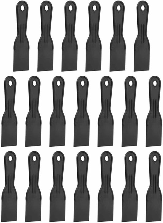 HARFINGTON 20pcs Putty Knife Scraper 2" Width Flexible Plastic Putty Knife Paint Scraper Tool for Taping Drywall Spreading Painting Wall Scratching Black