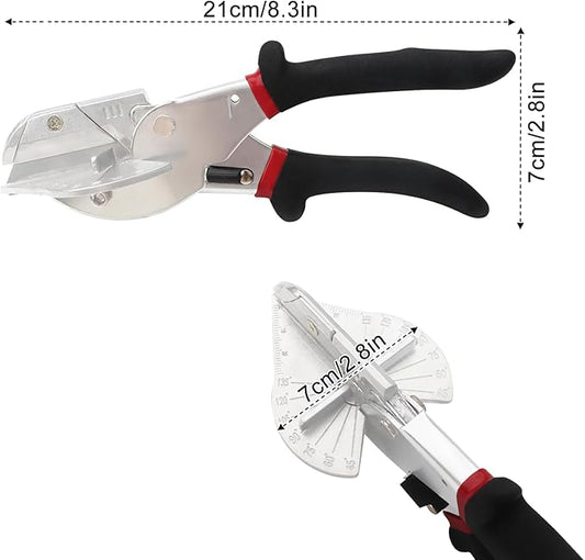 Miter Shears for Wood Trim Molding, Multi Angle 45-135째 Adjustable Angle Scissors Trim Shears Tools with 20 Replacement Blades & Screwdriver for Cutting Soft Wood, Plastic, PVC, Moulding Trim