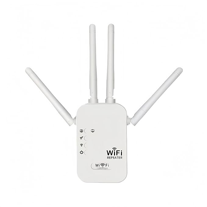 1200Mbps WiFi Extender Signal Booster,WiFi Extender Dual Band for Home竊똍ew Gen 6X Faster Internet Booster Extender, WiFi Repeater Coverage up to 10K sq.ft and 65 Devices (White)