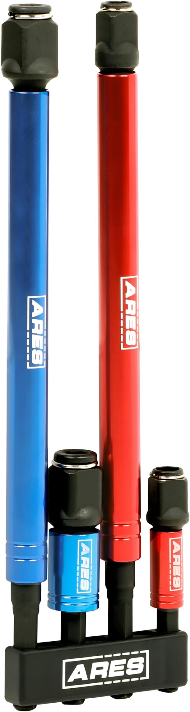 ARES 22028 ??2-in-1 Impact Bit and Socket Adapter Set ??3-Inch and 8-Inch Adapters - Unique Design Holds Standard 1/4-Inch Hex Bits and 3/8-Inch Drive Sockets ??Spinning Sleeve Stabilizes Adapter