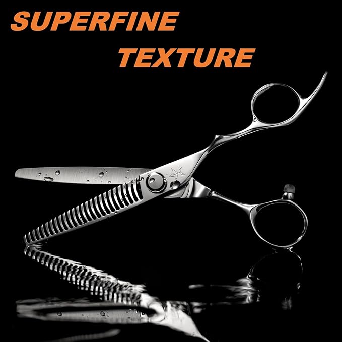 High-end Professional Hair Cut Thinning Scissors Hair Cutting Teeth Shears Barber Hairdressing Texturizing Scissor Extremely Very Sharp 6 Inch Dynamic Steel Alloy For Men Women Salon & Home