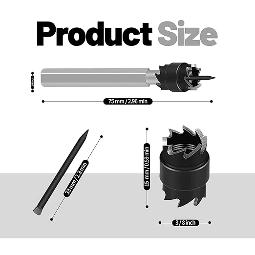 Spot Weld Cutter Set Double Sided,3/8" HSS Spot Weld Cutter Remover Drill Bits Hex Sheet Metal Hole Cutter Remover Kit for Power Drill Spot Welding, by NAKAO (13 Pcs)