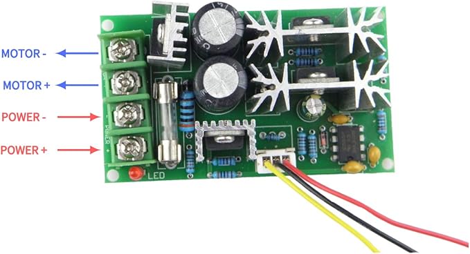 CHANCS 12V/24V 10000RPM/20000RPM 775 Electric Motor Table Saw Kit with 20A PWM Speed Controller Regulator Module Board