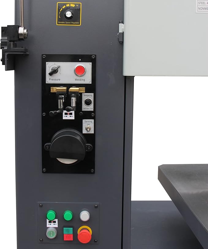 KAKA INDUSTRIAL Vertical Band Saw, 20-inch Metal Cutting Bandsaw, 220V 1PH Infinitely Variable Speed, Integrated Blade Welder & Grinder, Carbide Guides for Contour Cutting VS-2012
