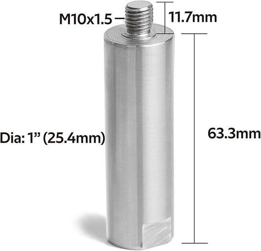 1" Dia Post with 3" Total Length for Wood Lathe Tool Rest Including Thread, M10X1.5 Thread