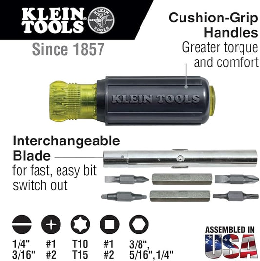 Klein Tools 80019 Tool Set, Multi-Bit Screwdriver and Nut Driver Tool Kit, 30 Different Industrial Strength Bits and Sizes, 4-Piece