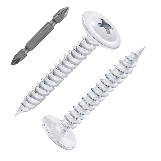 Wensilon(250 pcs)#8횞1" Phillips Truss Head Wood Screws White Iron Quick Metal Self Tapping