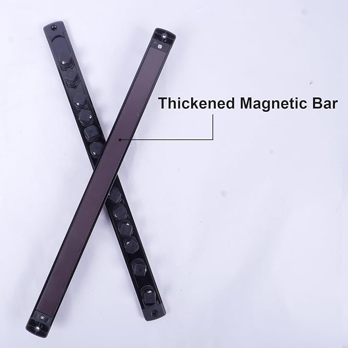 Magnetic Socket Holder Organizer Set:3/8-Inch Drive Socket Trays Socket, 360째 Swivel 14 Clips Socket Holder Kit, For Automotive Mechanic Garage (Black)