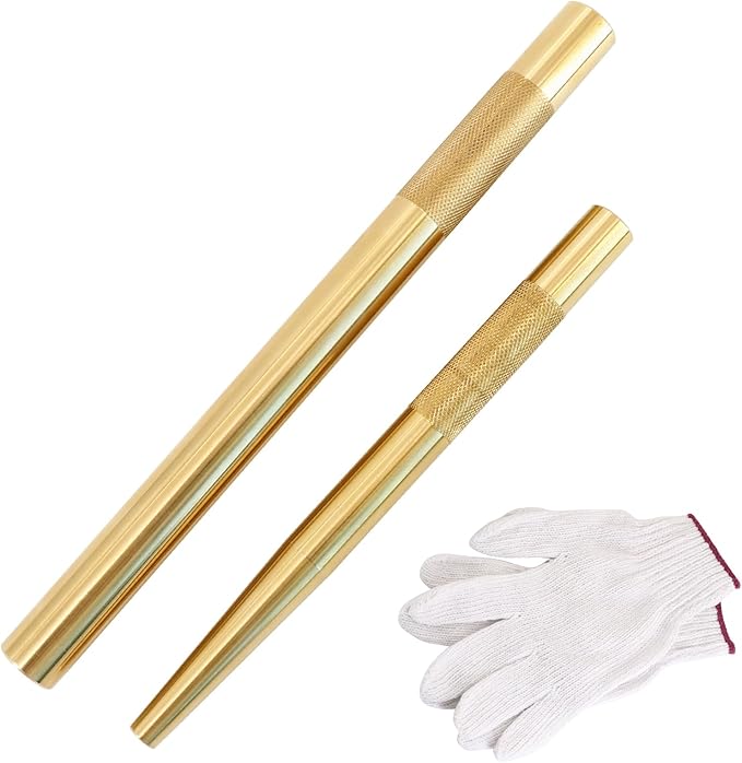 2 Pcs Brass Drift Pin Punch Set Hand Tool Punches 3/8in to 5/8in, 3/4in Mechanic?셲 Non-Marring Chisel Punches