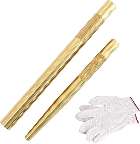 2 Pcs Brass Drift Pin Punch Set Hand Tool Punches 3/8in to 5/8in, 3/4in Mechanic?셲 Non-Marring Chisel Punches
