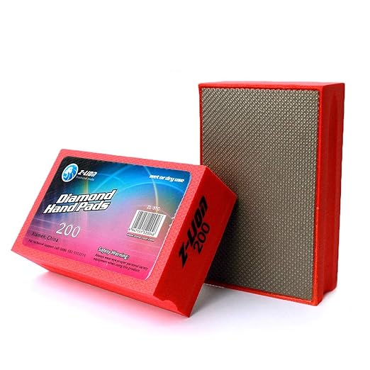 Z-Lion Electroplated Diamond Hand Polishing Pad Foam Back for Granite Marble Stone Glass Ceramic (200#)