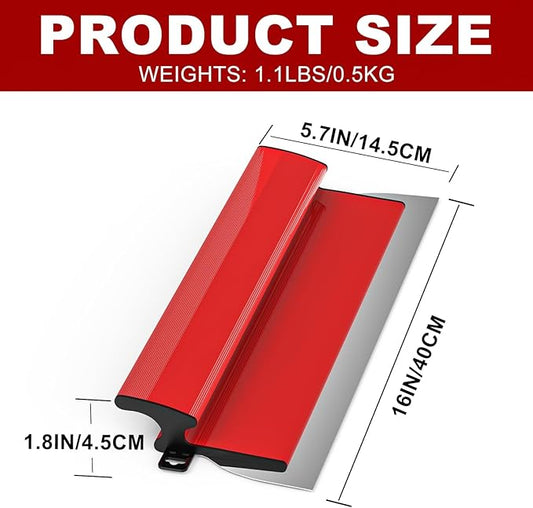 Ceeintee 16 Inch Drywall Skimming Blade, Replaceable 0.35mm Stainless Steel Blade, Drywall Trowel for Gyprock, Drywall and Wall-Boardrd, Ergonomically Designed Grip