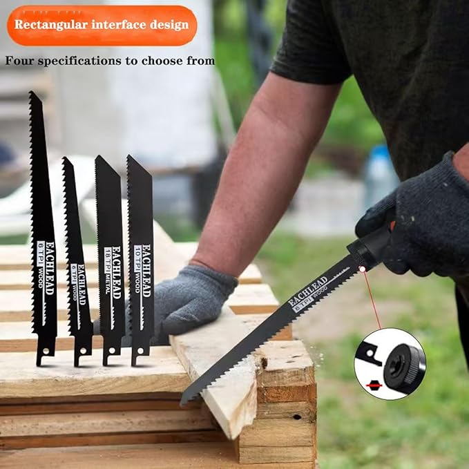 9-In-1 Multi-Functional Hand Saw Set - Reciprocating Saw Blades & Screwdriver Bits Kit, 6/10/18 TPI Blades for Cutting Wood,Thin Metel, Plastic, DIY Crafts, Household Repair Tools