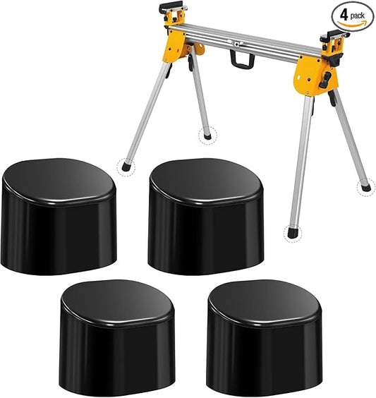 |N074647 for Dewalt Table Saw Stand Rubber Foot Pads Replacement - DWX723 DWX724 DWX725 Series Miter Saw Stand Leg Covers (4 Pack Black)