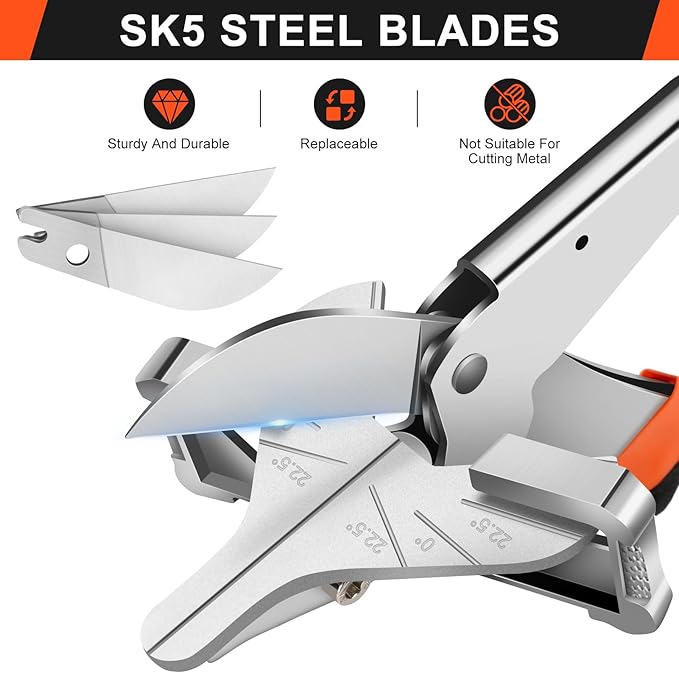 22.5-45 Degree Miter Shears For Angular Cutting Molding Wood Crafting, Miter Shears for Wood Trim Crafting Adjustable Handheld Tool Angle Cutter