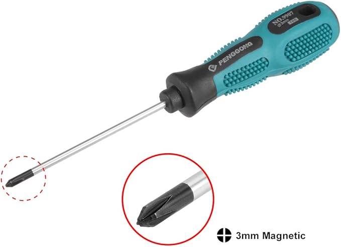 uxcell #0 Phillips Screwdriver 3 Inch Round Shaft Non Slip Comfortable Handle