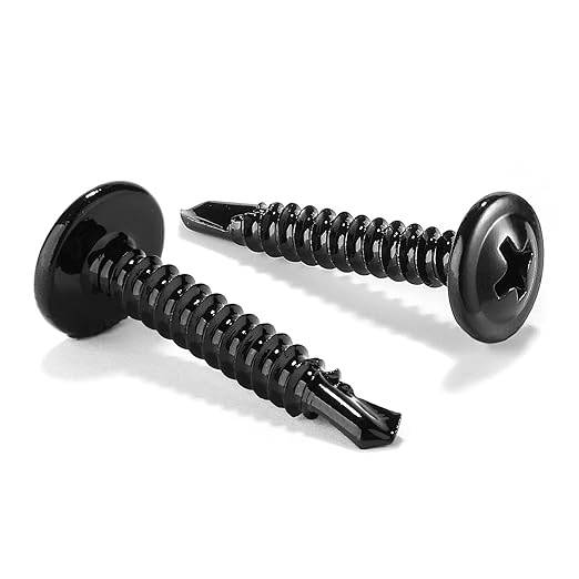 #10 x 1 Sheet Metal Screws 250PCS 410 Stainless Steel Truss Head Fast Self Tapping Screws Black Oxide by SG TZH