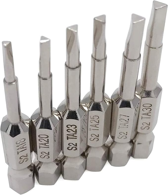 Triangle Screwdriver Bit Set, Screw Head, 2 Inch Length, 1/4??Hex Shank, S2 Alloy Steel竊똌agnetic Head Bits Set竊똏ack of TA18, TA20, TA23, TA25, TA27, TA30 (6 Pcs)