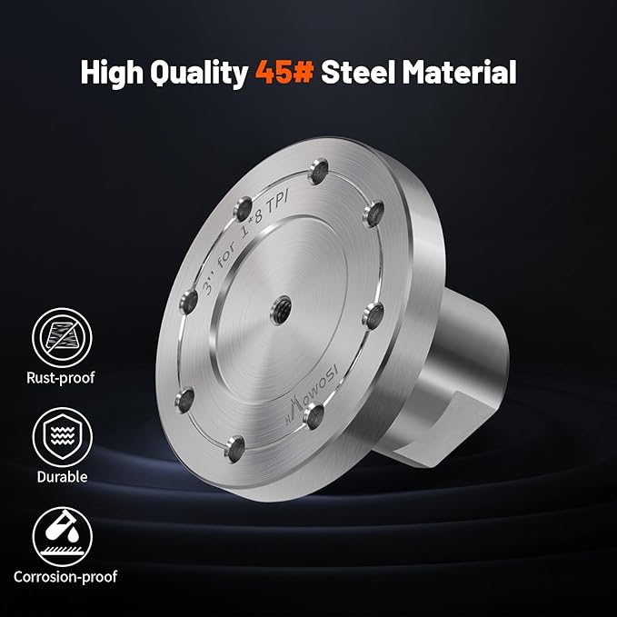 3" Steel Wood Lathe Faceplate,Faceplate for Wood Lathe,Lathe Face Plate Fit for 1" x 8TPI Spindle with Screwchuck
