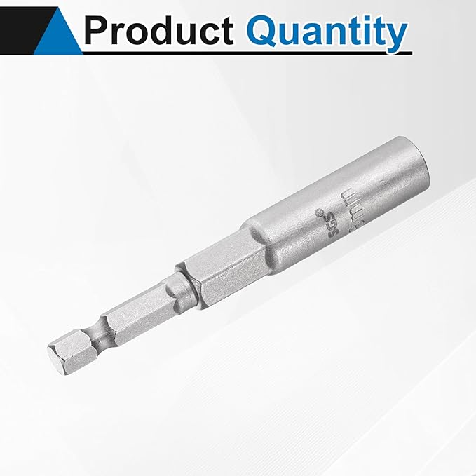 HARFINGTON Nut Driver Drill Bit 8mm Metric Socket 1/4" Hex Shank 3.15" (80mm) Long 6-Point Sockets Quick Change CR-V Steel Bolt Setters for Power Drill Drivers