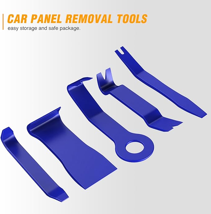 GOOACC 5PCS Auto Trim Removal Tool Kit No-Scratch Removal Tool Kit for Car Audio Dash Window Molding Fastener Remover Tool Kit-Blue